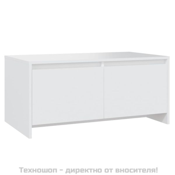 Кафе маса, бяла, 90x50x41,5 см, инженерно дърво