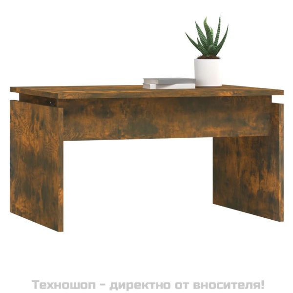 Кафе маса, опушен дъб, 68x50x38 см, инженерно дърво