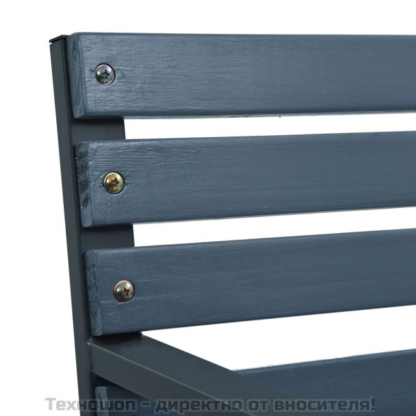 Градински столове, 2 бр, сиви, дърво