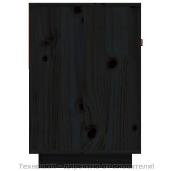 ТВ шкаф, черен, 90x40x60 см, бор масив