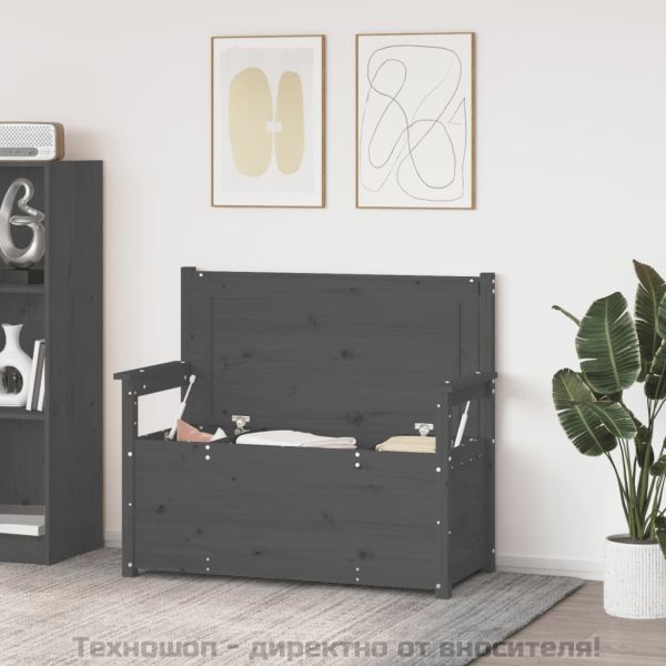 Пейка, сива, 112,5x51,5x96,5 см, бор масив