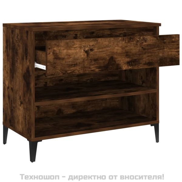 Шкаф за обувки, опушен дъб, 70x36x60 см, инженерно дърво