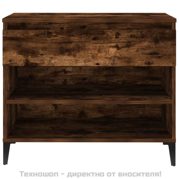 Шкаф за обувки, опушен дъб, 70x36x60 см, инженерно дърво