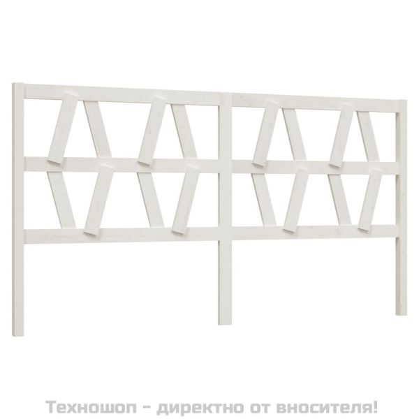 Горна табла за легло, бяла, 206x4x100 см, бор масив