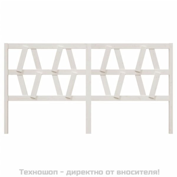 Горна табла за легло, бяла, 206x4x100 см, бор масив