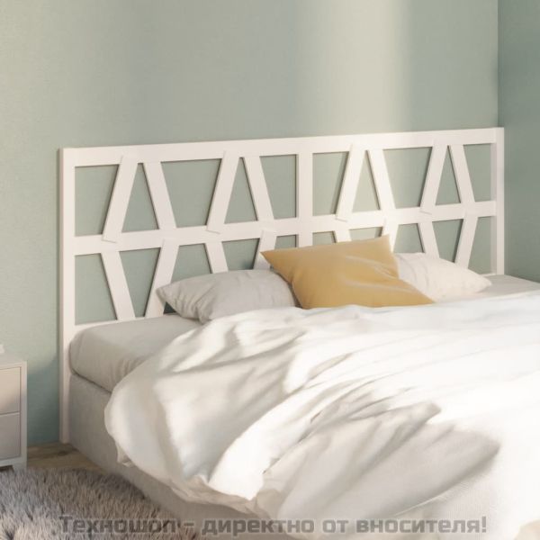 Горна табла за легло, бяла, 206x4x100 см, бор масив