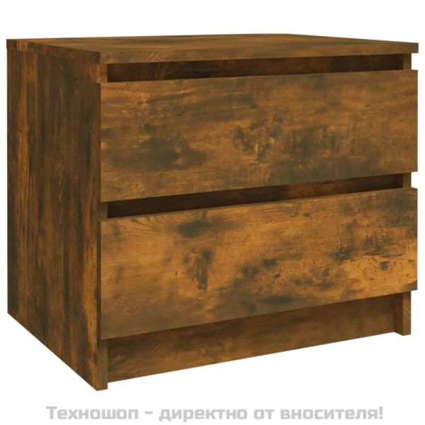 Нощни шкафчета 2 бр опушен дъб 50x39x43,5 см инженерно дърво