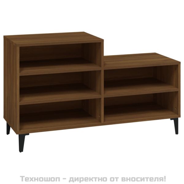 Шкаф за обувки, кафяв дъб, 102x36x60 см, инженерно дърво