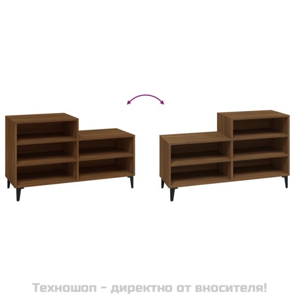 Шкаф за обувки, кафяв дъб, 102x36x60 см, инженерно дърво