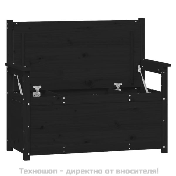 Пейка, черен, 112,5x51,5x96,5 см, бор масив