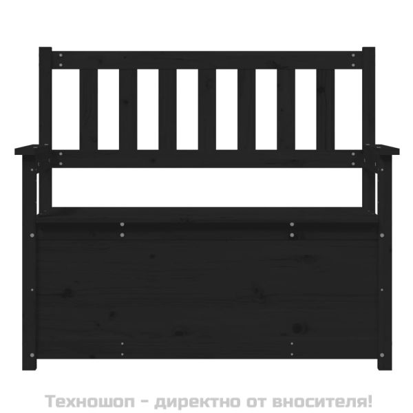 Пейка, черен, 112,5x51,5x96,5 см, бор масив