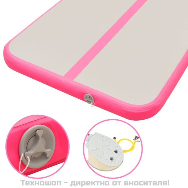 Надуваем дюшек за гимнастика с помпа, 800x100x10 см, PVC, розов