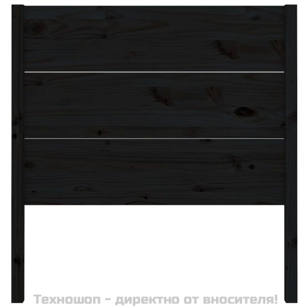 Табла за спалня, черна, 96x4x100 см, бор масив
