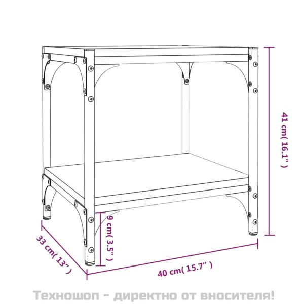 ТB шкаф, сив сонома, 40x33x41 см, инженерно дърво и стомана