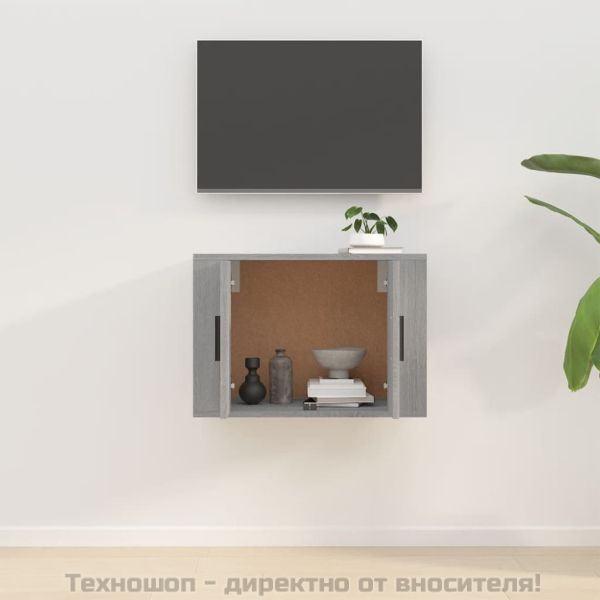 ТВ шкаф за стенен монтаж, сив сонома, 57x34,5x40 см
