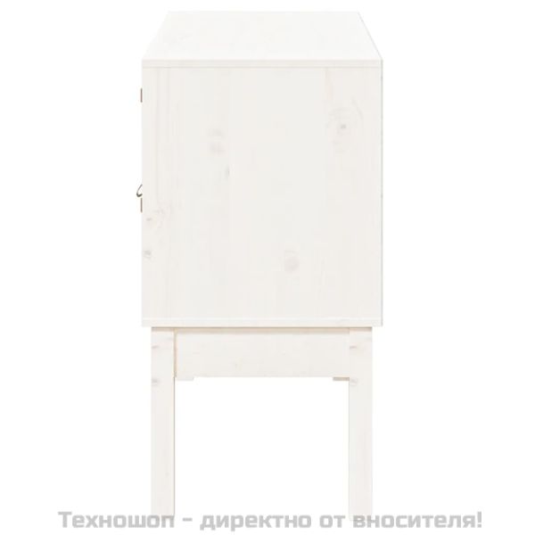 Сайдборд, бял, 110x40x78 см, бор масив