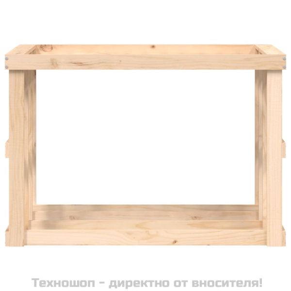 Външна поставка за дърва за огрев 108x52x74 см бор масив