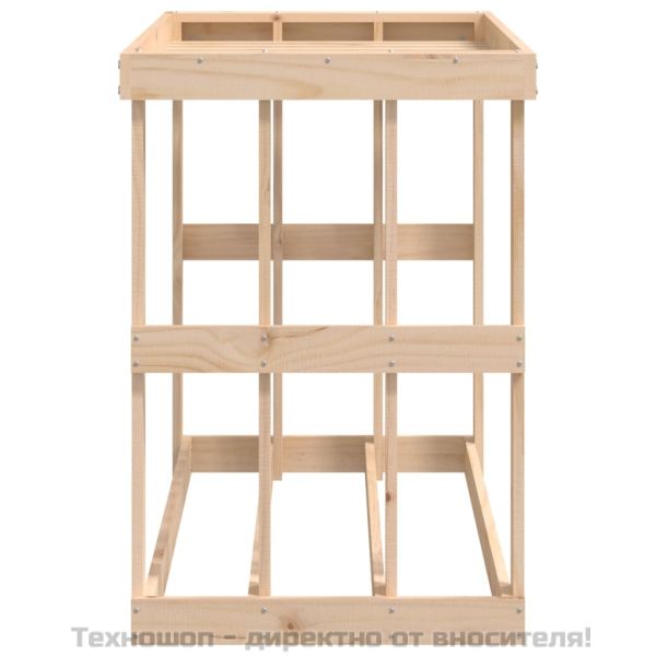 Външна поставка за дърва за огрев 108x52x74 см бор масив