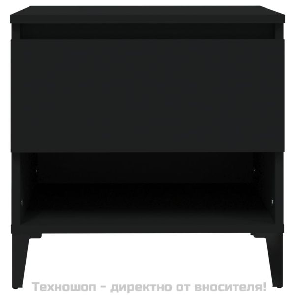 Странични маси, 2 бр, черни, 50x46x50 см, инженерно дърво