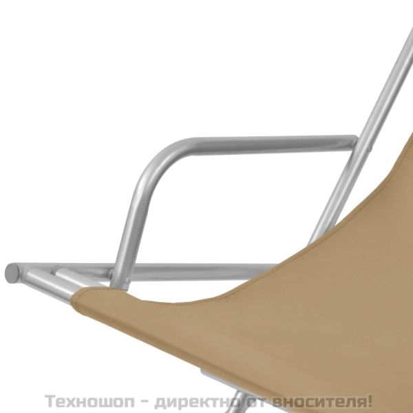 Накланящи къмпинг столове, 2 бр, стомана, таупе