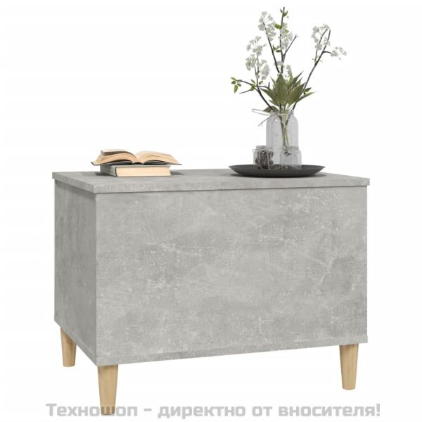 Кафе маса, бетонно сива, 60x44,5x45 см, инженерно дърво