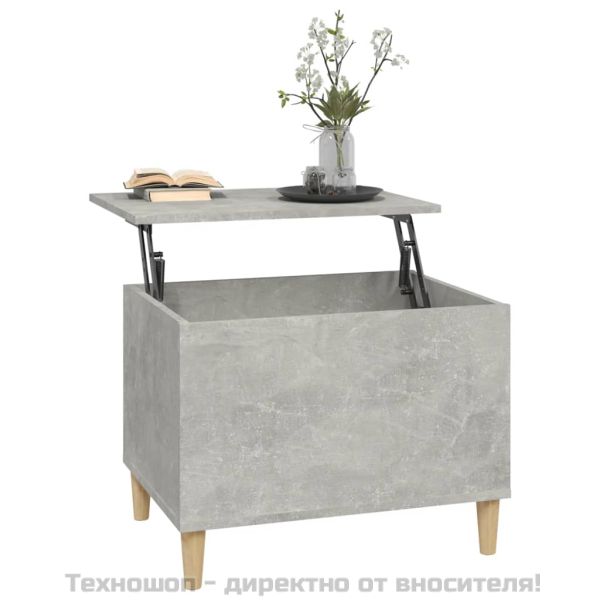 Кафе маса, бетонно сива, 60x44,5x45 см, инженерно дърво