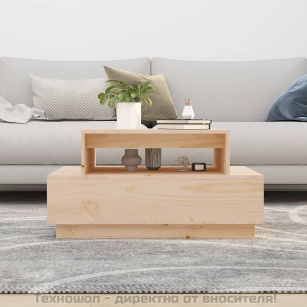 Кафе маса, 80x55x40,5 см, борово дърво масив