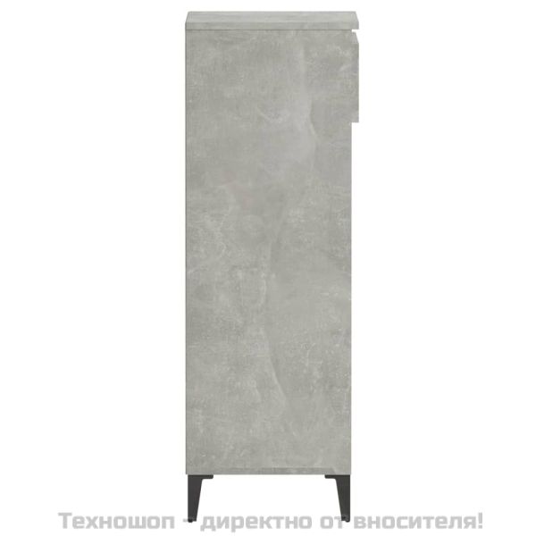 Етажерка за обувки, бетонно сива, 40x36x105 см, инженерно дърво