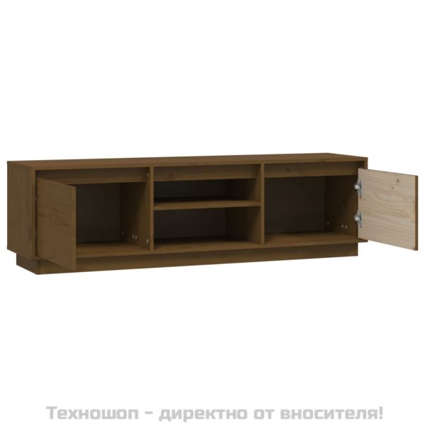ТВ шкаф, меденокафяв, 140x35x40 см, бор масив