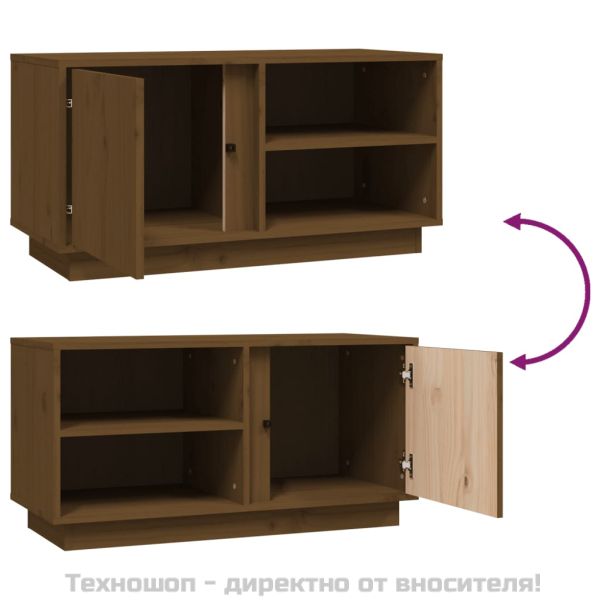 ТВ шкаф, меденокафяв, 80x35x40,5 см, бор масив