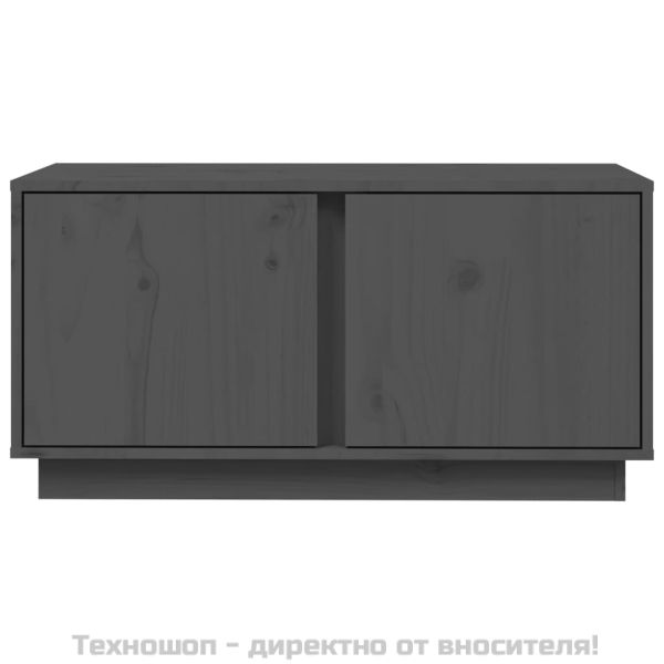 ТВ шкаф, сив, 80x35x40,5 см, бор масив