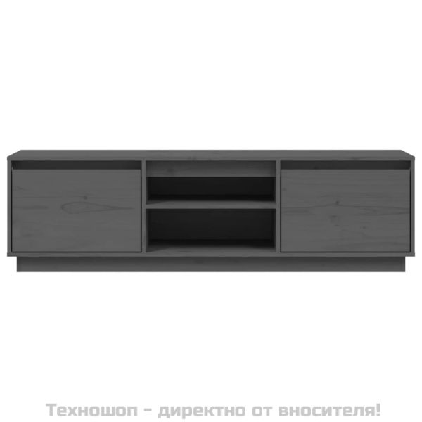 ТВ шкаф, сив, 140x35x40 см, бор масив