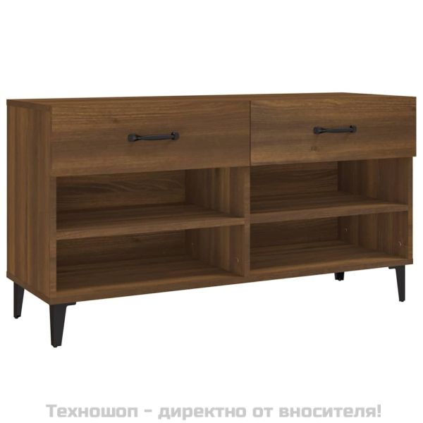 Шкаф за обувки, кафяв дъб, 102x35x55 см, инженерно дърво