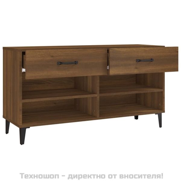 Шкаф за обувки, кафяв дъб, 102x35x55 см, инженерно дърво