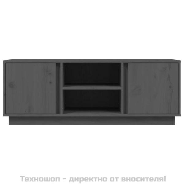 ТВ шкаф, сив, 110x35x40,5 см, бор масив