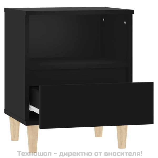 Нощно шкафче, черно,40x35x50 см