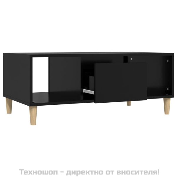 Кафе маса, черна, 90x50x36,5 см, инженерно дърво