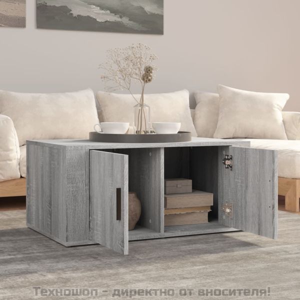 Кафе маса, сив сонома, 80x50x36 см, инженерно дърво