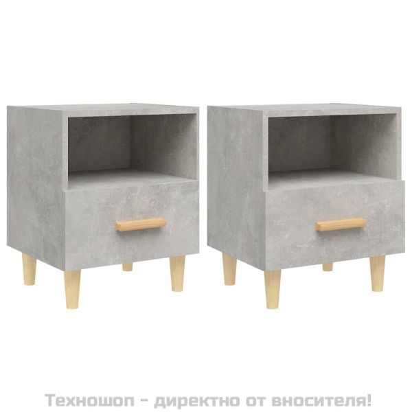 Нощни шкафчета, 2 бр, бетонно сиво, 40x35x47 см