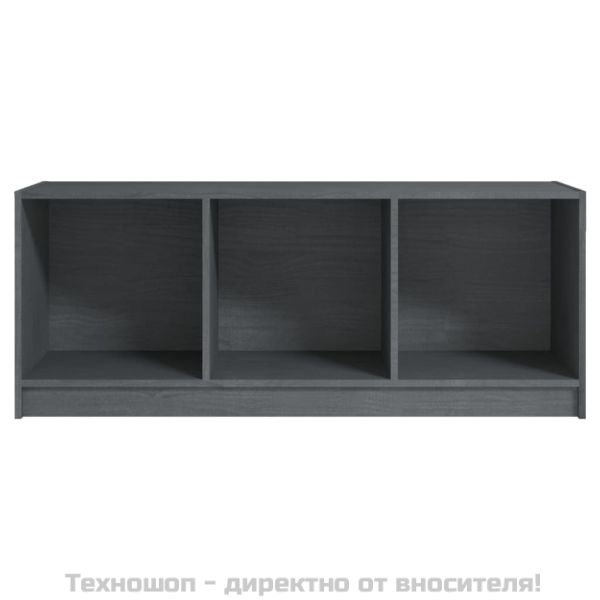 ТВ шкаф, сив, 104x33x41 см, бор масив