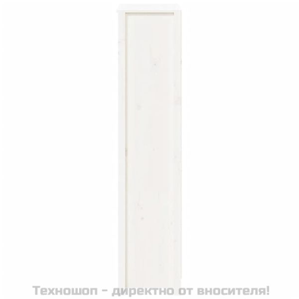 Висок шкаф, бял, 80x35x154 см, борово дърво масив
