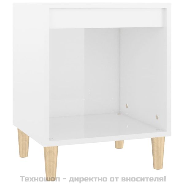 Нощни шкафчета, 2 бр, бял гланц, 40x35x50 см
