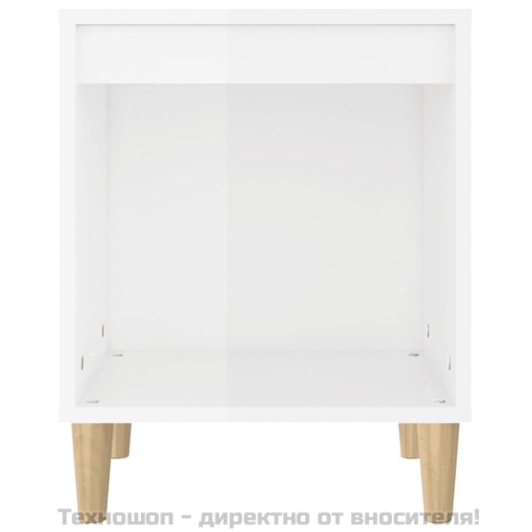 Нощни шкафчета, 2 бр, бял гланц, 40x35x50 см