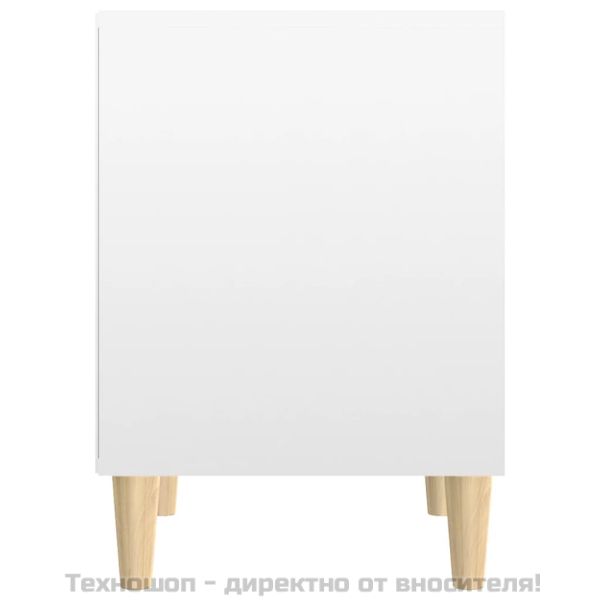 Нощни шкафчета, 2 бр, бял гланц, 40x35x50 см