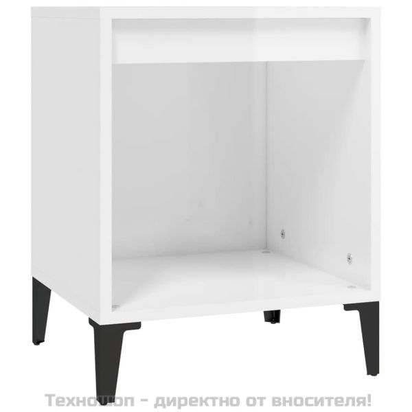 Нощни шкафчета, 2 бр, бял гланц, 40x35x50 см