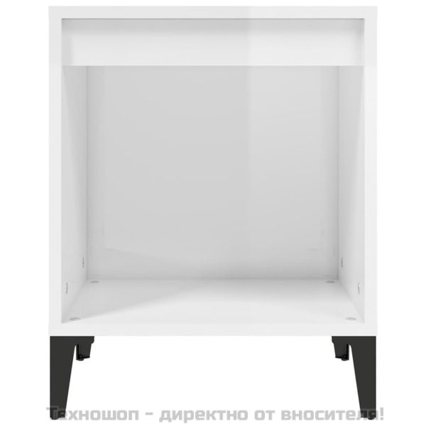 Нощни шкафчета, 2 бр, бял гланц, 40x35x50 см