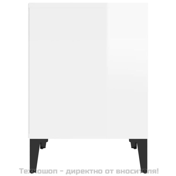 Нощни шкафчета, 2 бр, бял гланц, 40x35x50 см
