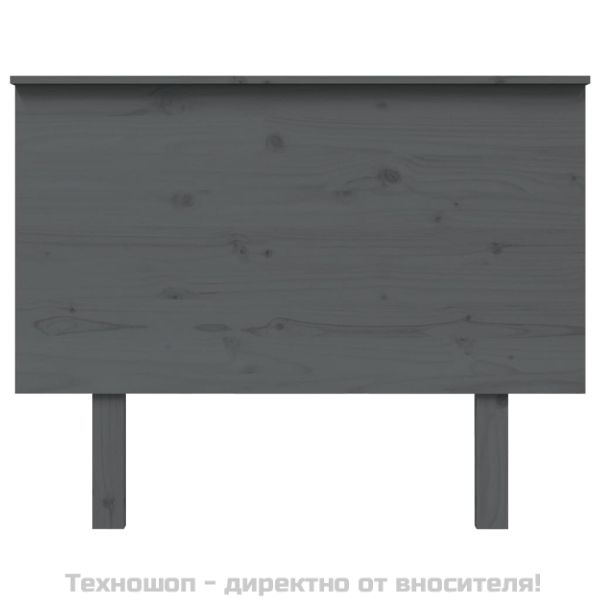 Горна табла за легло, сива, 104x6x82,5 см, бор масив