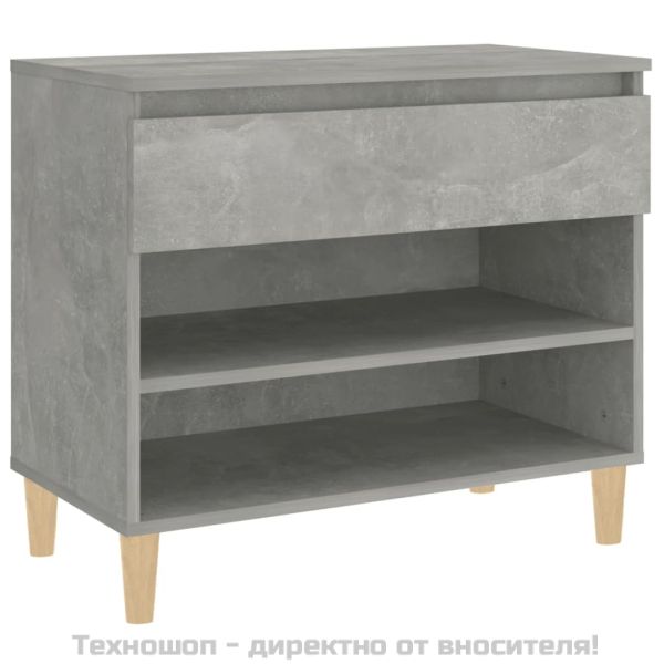 Шкаф за обувки, бетонно сив, 70x36x60 см, инженерно дърво