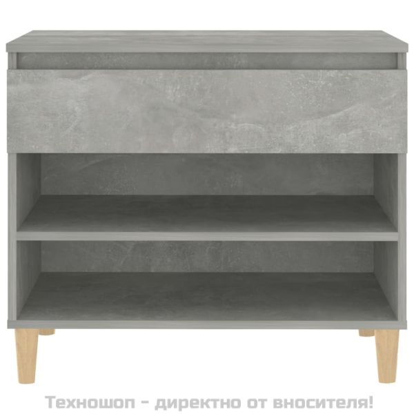 Шкаф за обувки, бетонно сив, 70x36x60 см, инженерно дърво